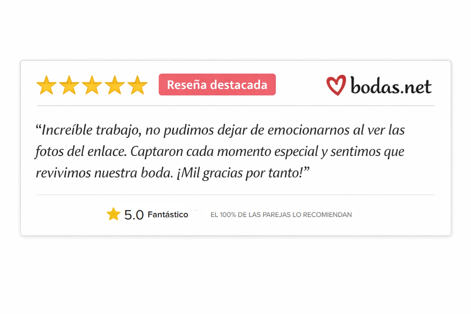 Reseñas de Momentos con Alma en Bodas.net